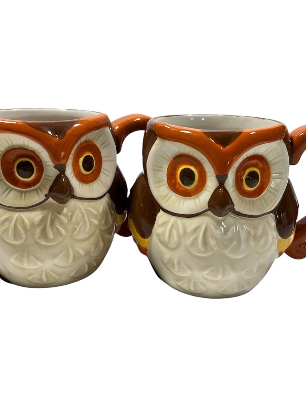 Ceramic Owl Coffee Mug - Brown & Cream